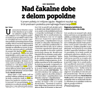 Članek z naslovom Nad čakalne dobe z delom popoldne