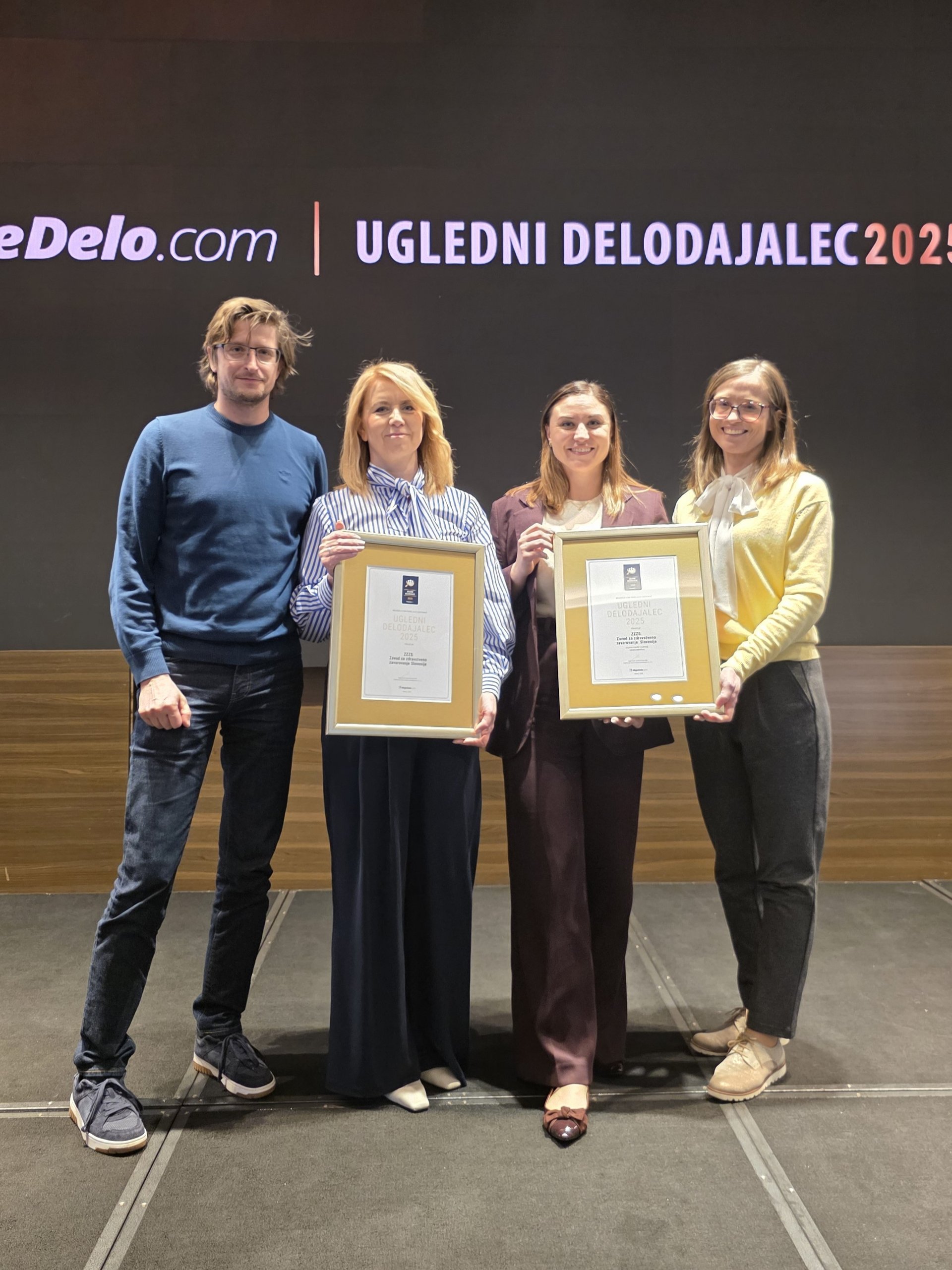 ZZZS prejel naziva Ugledni delodajalec 2025 in Ugledni delodajalec na področju zavarovalništva