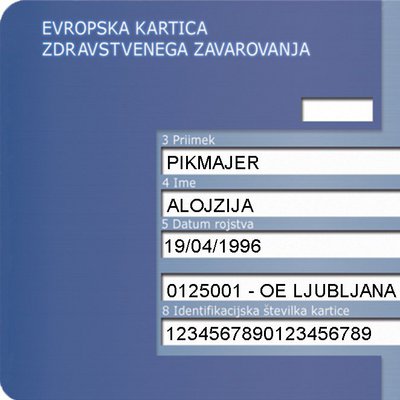 Simbolna fotografija evropske kartice zdravstvenega zavarovanja