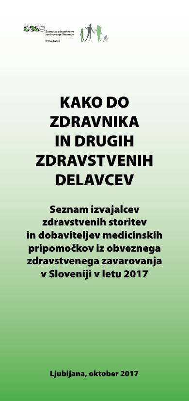 Naslovnica zloženke z naslovom Kako do zdravnika in drugih zdravstvenih delavcev?