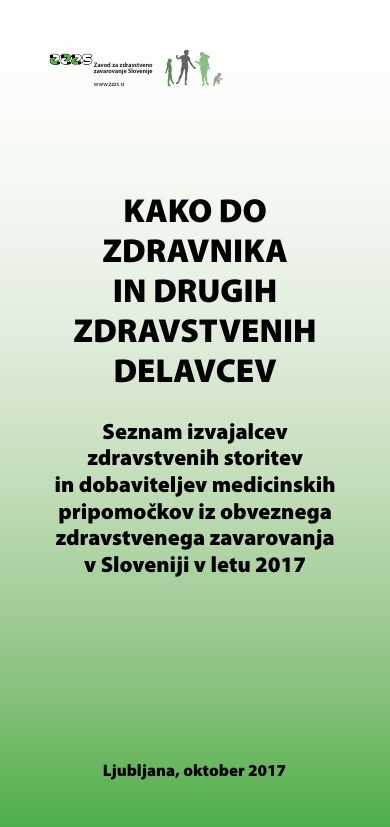 Naslovnica zloženke z naslovom Kako do zdravnika in drugih zdravstvenih delavcev?